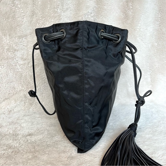 RARE Prada Black Nylon Tassel Drawstring Shoulder Bag - Picture 6 of 17